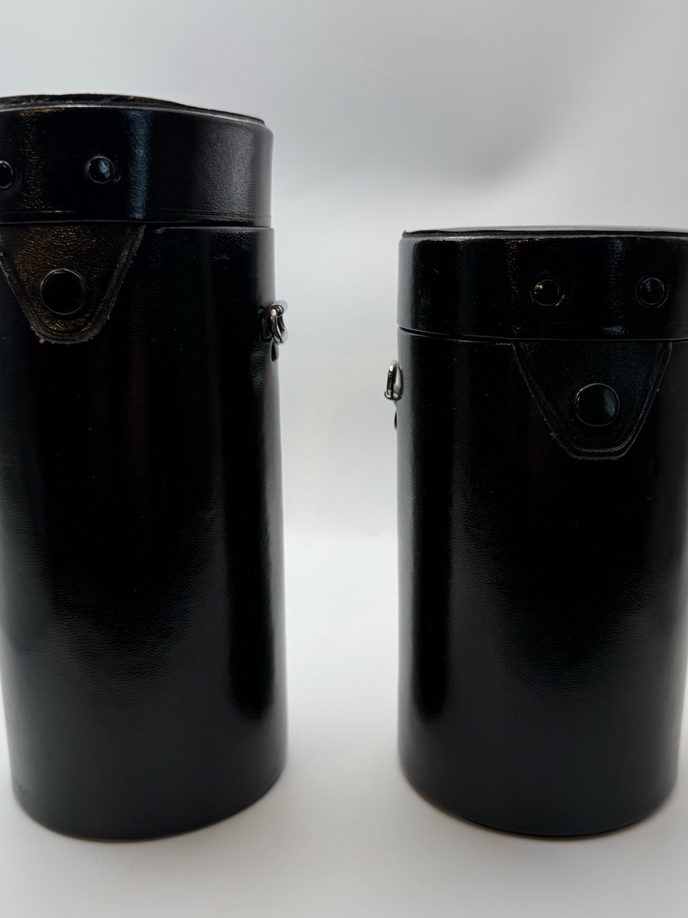 Vintage Canon Case J & Case F
Hard Leather Camera Lens Cases FD FL Made In Japan